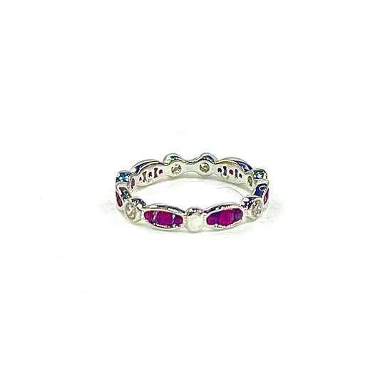 Ruby Lattice Milgrain Ring