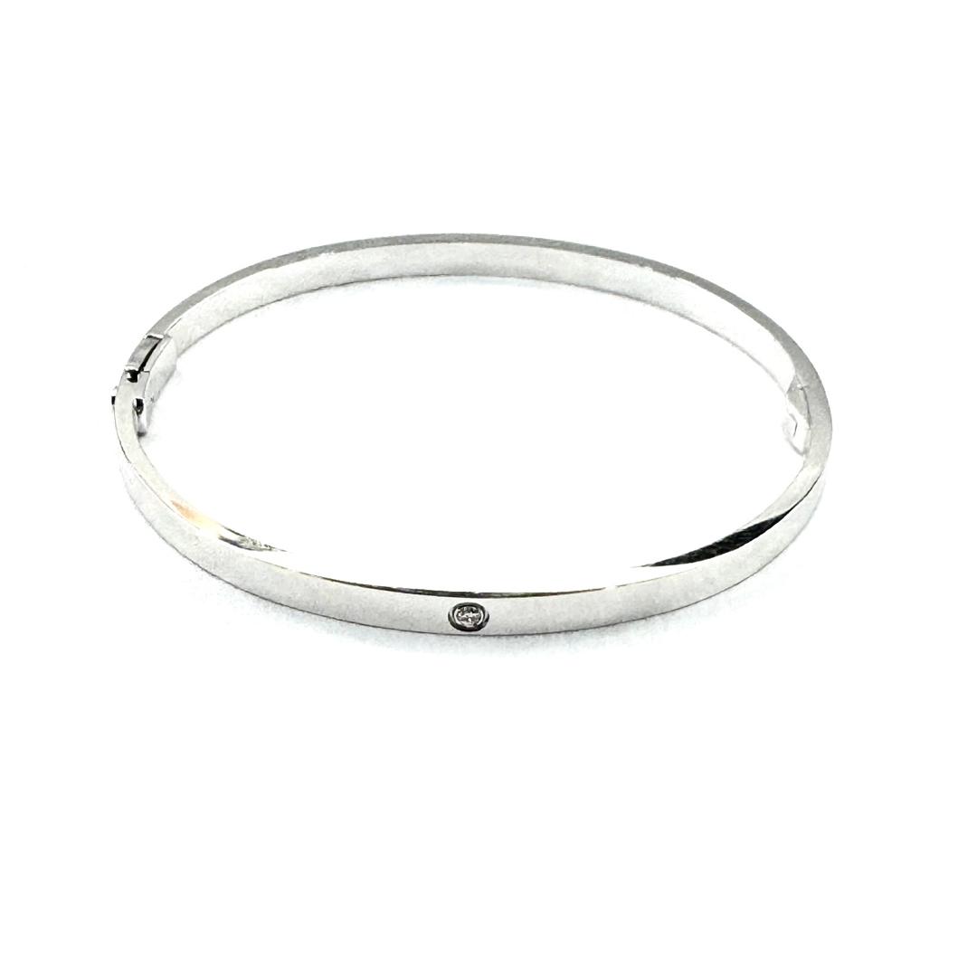 Love Me Bangle - White Gold