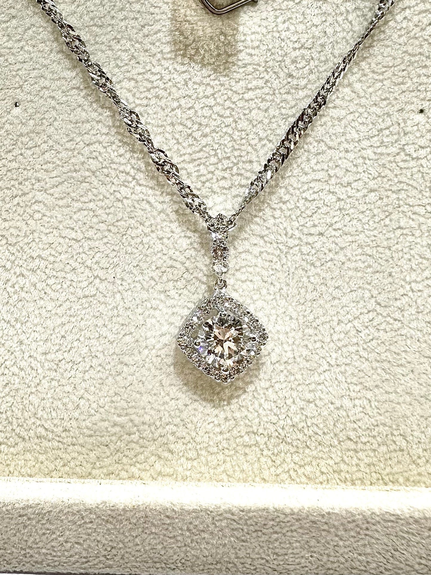 Cushion Halo Diamond Pendant