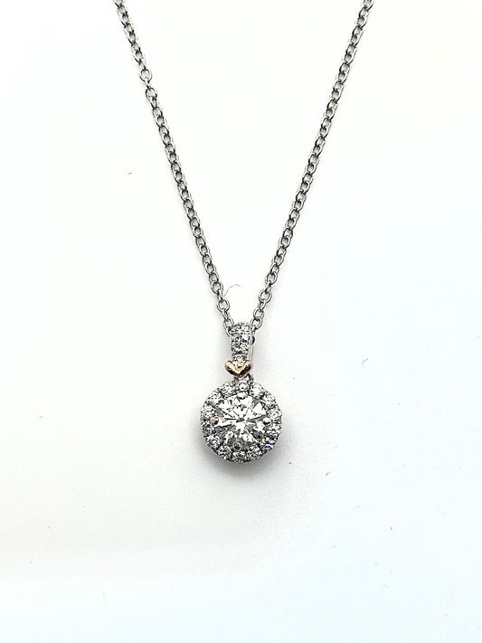 Round Halo Diamond Pendant