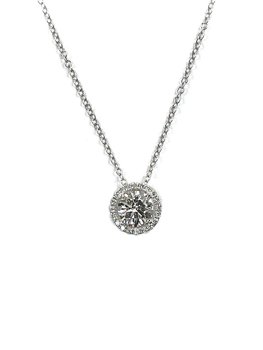 Round Halo Diamond Pendant