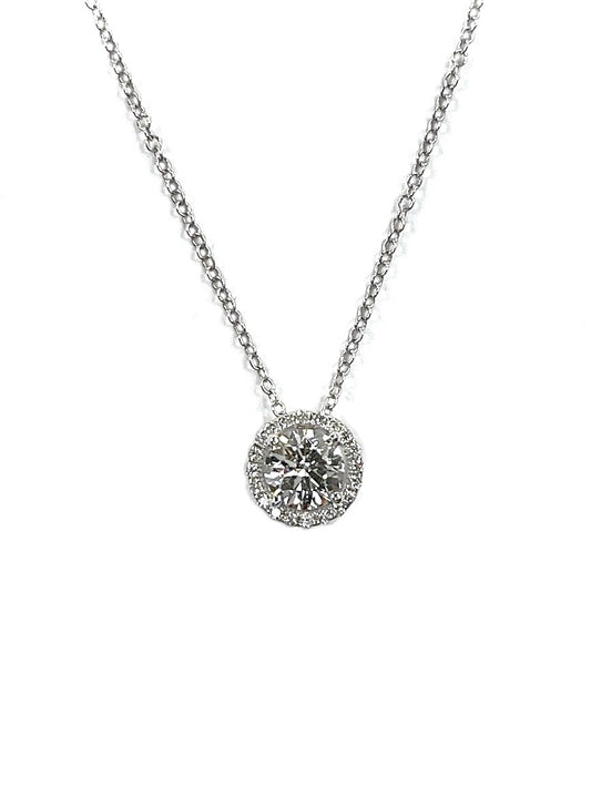 Round Halo Diamond Pendant