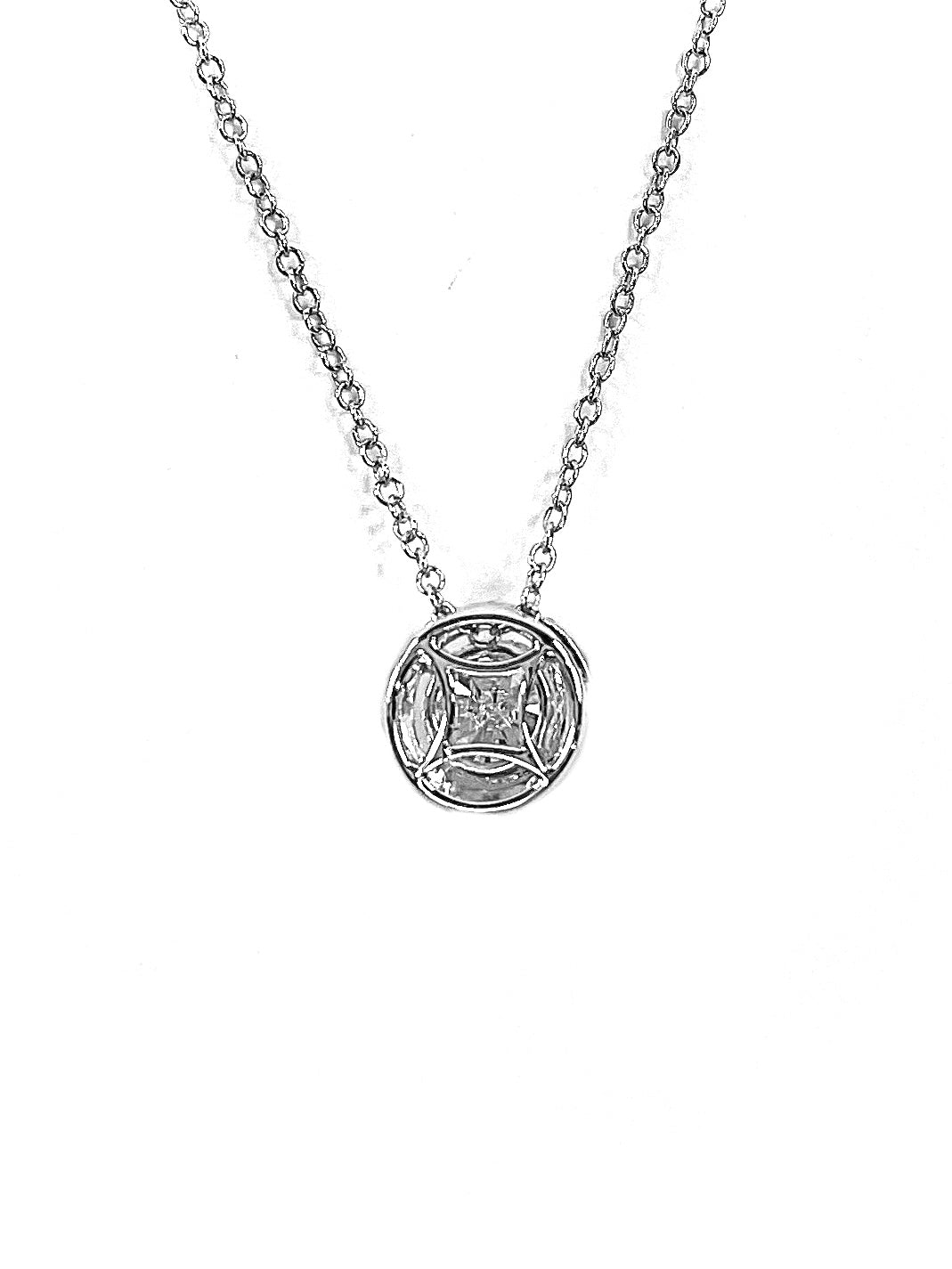 Round Halo Diamond Pendant