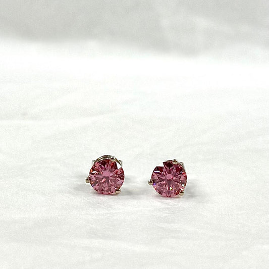 Pink Moissanite Earrings