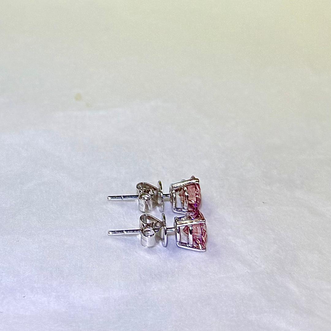 Pink Moissanite Earrings